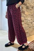 The Scamp Leopard Demi Bloom Pant Bordeaux